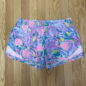 Lilly Pulitzer Athletic Luxletic Ocean Trail Shorts Maldives Turtle Wave - Small